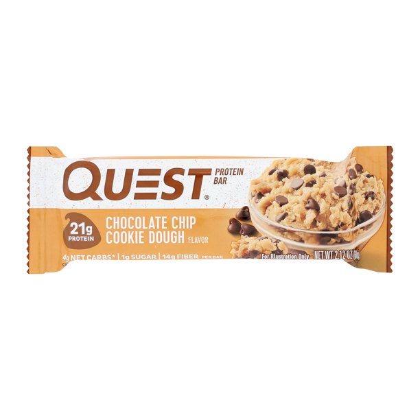 Quest Bar Chocolate Chip Cookie Dgh Case Of 12 2.12 Oz Walmart