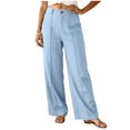 thumbnail image 6 of KPOPLK High Waisted Work Pants for Women Business Casual Outfits Office Dress Pants Trousers with Pockets(Sky Blue,M), 6 of 9