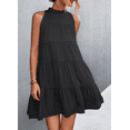 thumbnail image 4 of Womens Summer Dress Sleeveless Halter Neck Flowy Mini Sundress Casual Babydoll Spring Beach Vacation Clothes, 4 of 6
