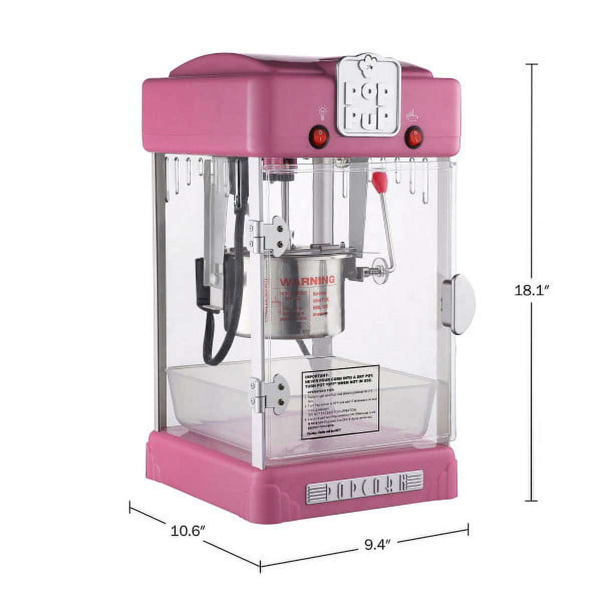 Great Northern Popcorn Pop Pup 2.5oz Countertop Popcorn Machine, Pink