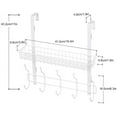 thumbnail image 6 of Over The Door Hook Hanger with Mesh Basket, Bathroom Towel Hanging Rack, White, 6 of 6