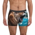 thumbnail image 2 of Bingfone Ice Blue Coastal Lion Men's Underwear - Casual Stretch Boxer Briefs-X-Large, 2 of 7