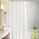 thumbnail image 1 of Cortina de ducha blanca impermeable con ganchos - Cortina de baño de 70x70 pulgadas, diseño libre de gruñidos, impresión digital, uso para autocaravanas y uso doméstico, 1 of 7