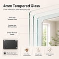 thumbnail image 6 of Niveal Wall Mirror for Bathroom,48" x 36" Brushed Nickel Bathroom Mirror,Anodized Aluminum Frame with Rounded Corner, Rectangle Wall Mounted Mirror Decorative for Bathroom, 6 of 12