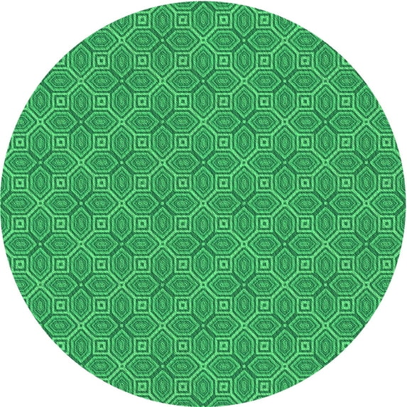 Ahgly Company Machine Washable Indoor Round Transitional Neon Green Area Rugs, 6' Round