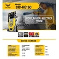 thumbnail image 2 of Hidrolavadora Eléctrica 2000w 160 Bar / 2320 Psi Ciclon    con accesorios, 2 of 3