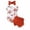 Red, variant on REDARER Girls Flower Print Romper Triangle Pants Suit with Headscarf for Babies,0-3 Months