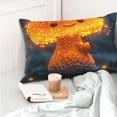 thumbnail image 4 of Pofeuu Glowing Mushroom In Forest Print Polyester Microfiber Plush Pillowcases, Super Soft and Cozy Pillow Case Covers with Envelop Closure（Pillow core not included）-14"x20", 4 of 6