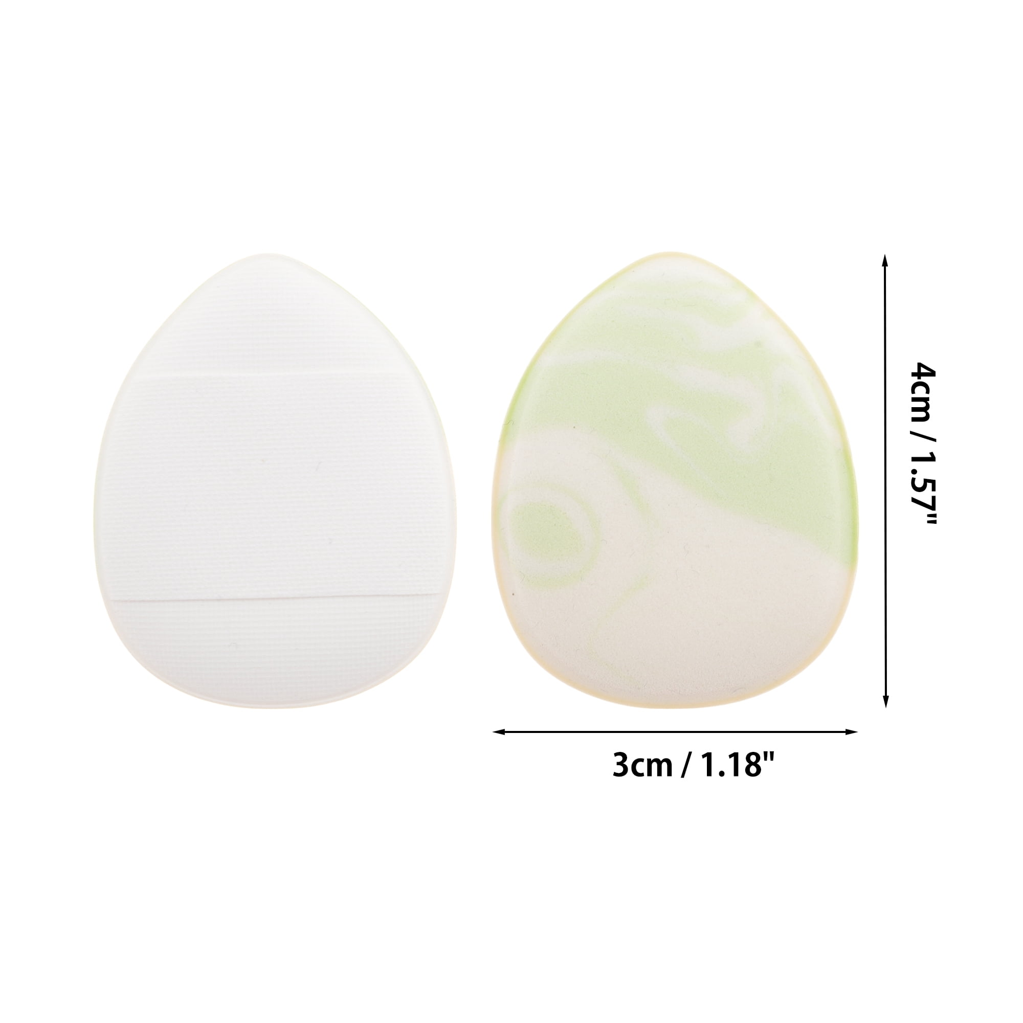 Unique Bargains 1 Pc Dual Color Face Makeup Sponge Green, White