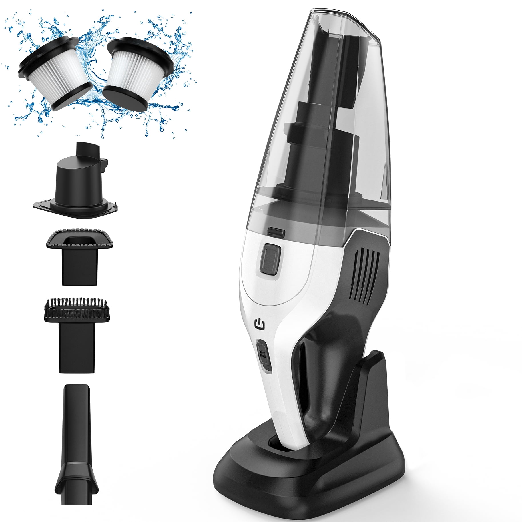 Homasys Cordless Handheld Small Vacuum Cleaner, 9KPA Strong Suction Vacuum, Rechargeable 14.8V HEPA Dual Filter Lightweight Wet and Dry Vacuum Cleaner, Quick Charge, Lightweight for Home Car Carpet
