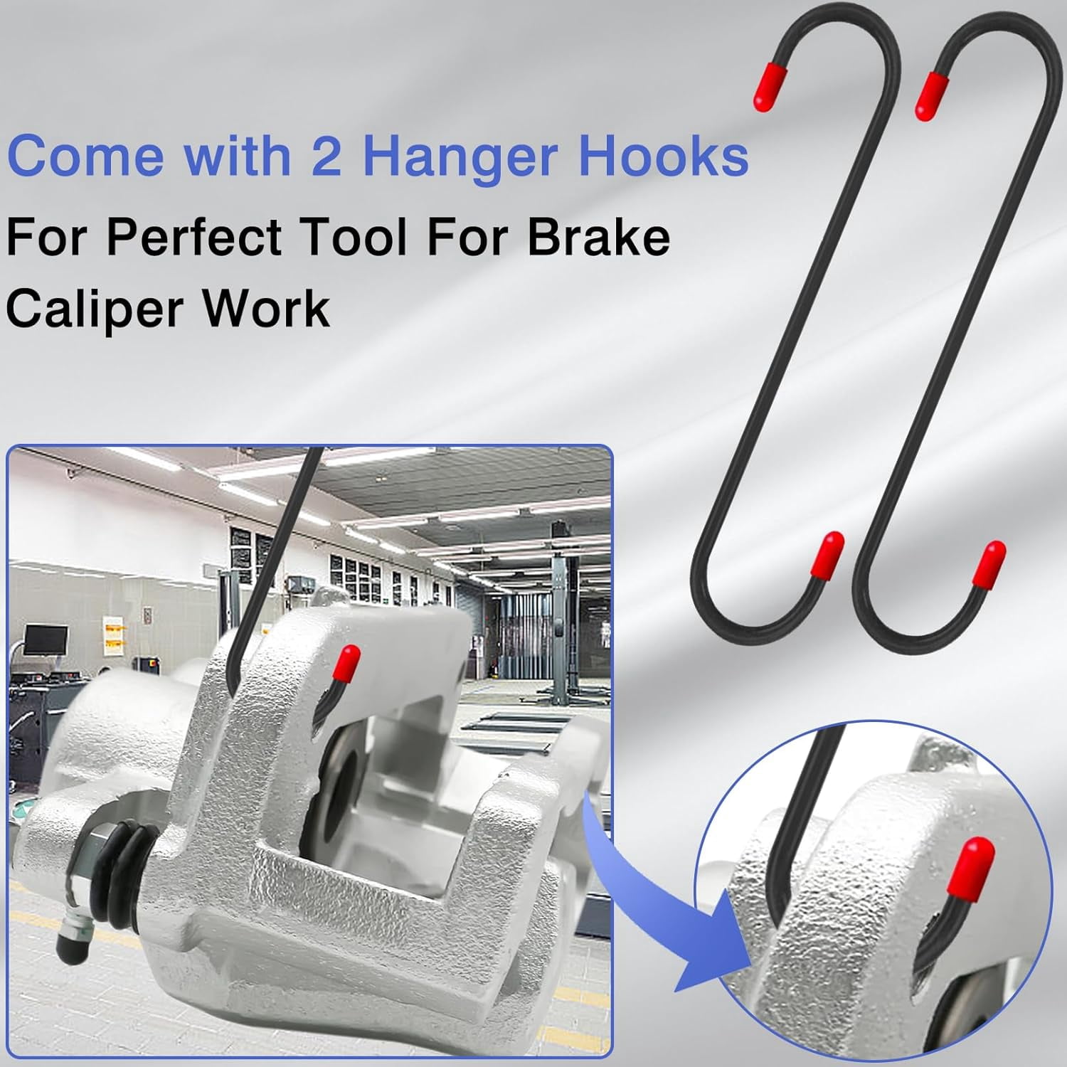 Brake Tools, Brake Caliper Compression Tool, Brake Caliper Tool, Caliper Piston Compressor Tool with 2 Heavy-Duty Caliper Hooks, 4-in-1 Universal 360° Ratcheting System for Car Disc Brake Repair