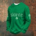 thumbnail image 2 of IWRICH Men's St. Patrick's Day T Shirt Waffle Crew Neck Sweatshirt Shamrock Long Sleeve Tees 06-Green XL, 2 of 3