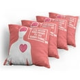 thumbnail image 5 of Ambesonne Saying Throw Pillow Cover 4 Pack, Human with Words, 18", Coral Dark Pink White, 5 of 7