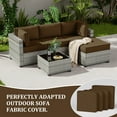 thumbnail image 2 of Snubbull Patio Furniture Cushions, Replacement Outdoor Cushions for 4-Seat Sectional Sofa,Waterproof & Zipped, Chocolate, 2 of 6