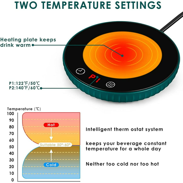 Hoofun Coffee Mug Warmer, Smart Cup Warmer for Desk Auto Shut Off & Timing, Electric Beverage Warmer with 2 Temperature Settings, Wireless Warmer Heating