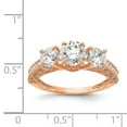 thumbnail image 5 of Solid 10k Tiara Collection Rose Gold Polished CZ Cubic Zirconia Ring - Size 9, 5 of 5