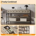 thumbnail image 4 of EastVita 52in Console Table Entryway Table with 3 Storage Drawers 3 Tier Industrial Metal Sofa Table Behind CouchTable Hallway Table for Entry Living Room-Grey, 4 of 8