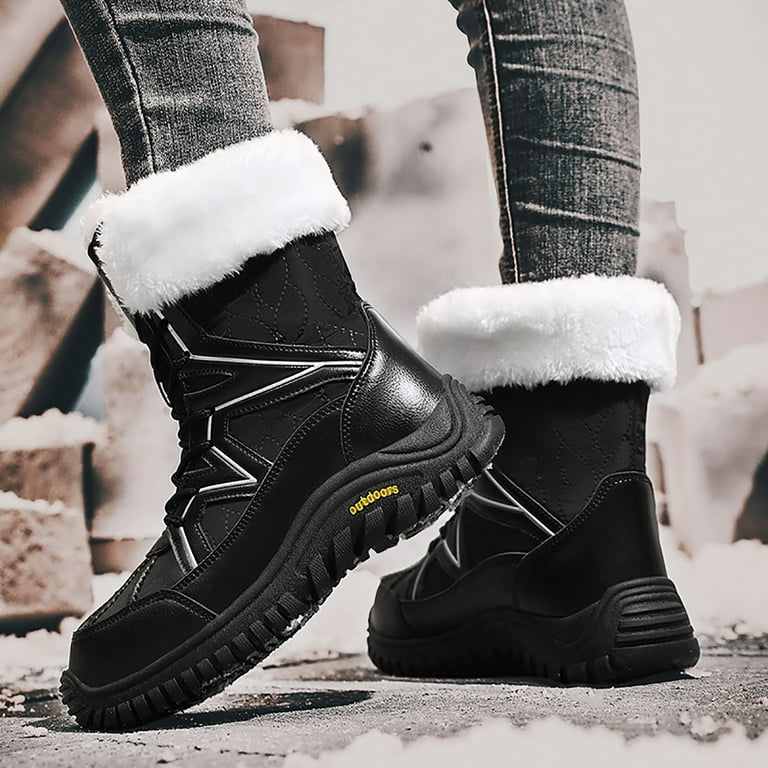 Ki-8Jcud Women'S Lace Up Women'S Cotton Boots Women Winter Boots