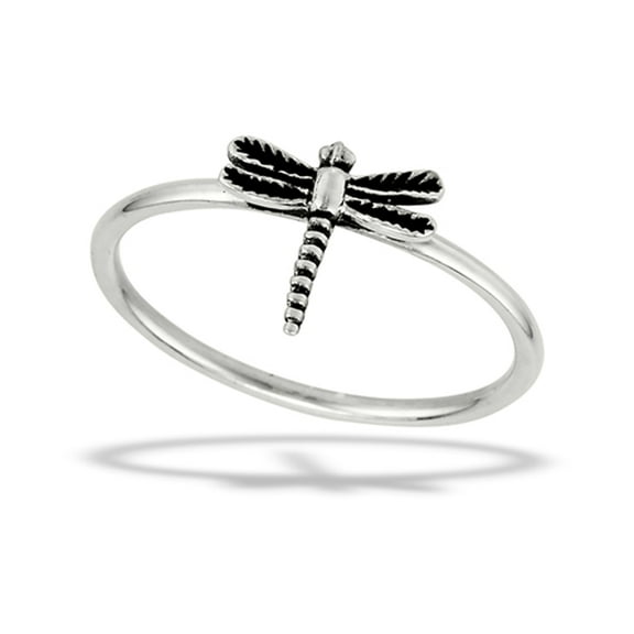 Simple Dragonfly Animal Ring .925 Sterling Silver Band Jewelry Female Male Unisex Size 8