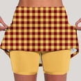 thumbnail image 2 of BVOFAR Tennis Skirts for Women with Shorts Plaid High Waisted Golf Skorts Sports Running Gym Training Skirt Yellow XXL, 2 of 6
