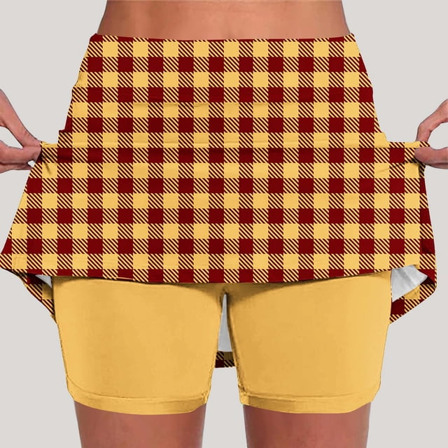 Nuoqisi Jupe-Short de Performance Active pour Femmes, Légère, Ajustée, Imprimée, pour Course, Tennis, Golf, Entraînement, Sports 2026