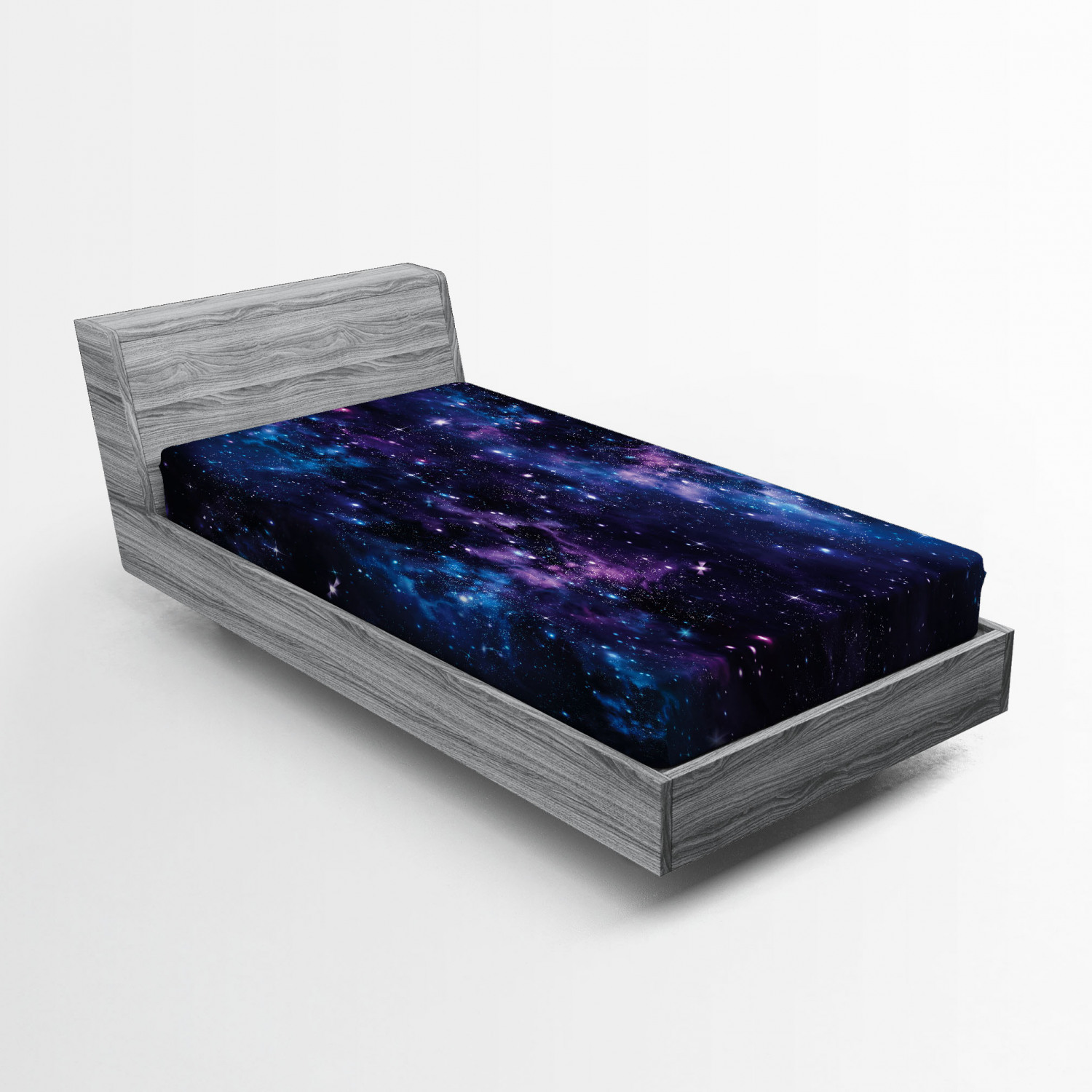 Twin Size Dark Purple and Blue Mystical Sky Star Clusters Cosmos Nebula Celestial Scenery Artwork Ambesonne Space Flat Sheet Soft Comfortable Top Sheet Decorative Bedding 1 Piece