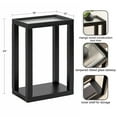 thumbnail image 5 of Kate and Laurel Keating Modern Rectangle Mango Wood End Table, 16 x 10 x 24, Clear Glass and Black, Decorative Contemporary Ribbed Glass Side Table for Bedroom Nightstand or Living Room Accent, 5 of 8