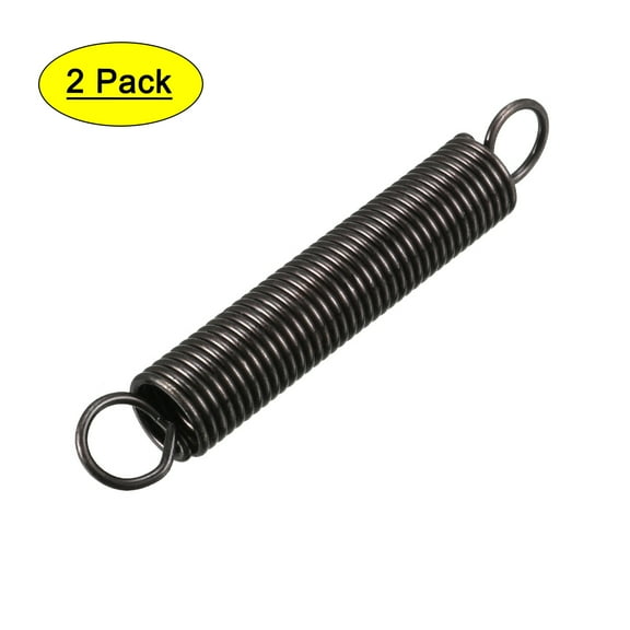 1.2mmx10mmx65mm Metal Black Oxide Plated Double Hooks Tension Springs 2Pcs