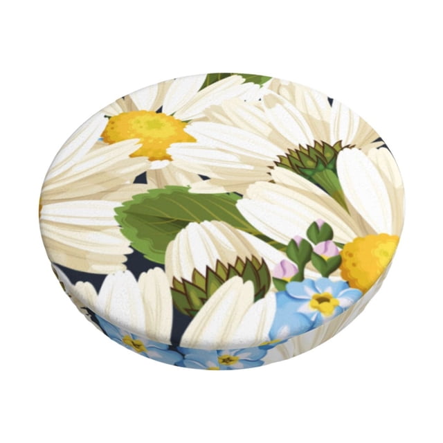Disketp Bees Collecting Nectar Funda Redonda para Taburete, Funda de Cojín para Silla de Bar Suave y Elástica-13 inch