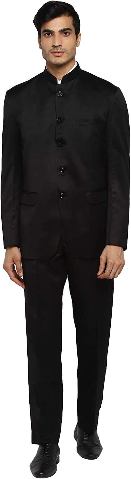 Royal Kurta Men's Regular Fit Bandhgala Suit (12312_Black_Coat-38 &  Pant-32) : Amazon.in: Fashion