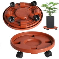 LoleeQiu 13-Inch Red Plant Caddy with Four Lockable Wheels 1 Count