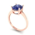 thumbnail image 2 of Clara Pucci 14K Rose Gold 2.5ct Tanzanite Solitaire Ring for Women, 2 of 7