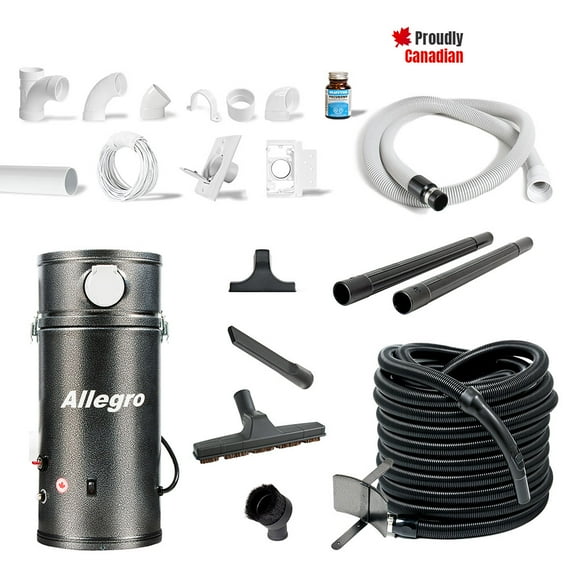 Allegro Compact and Powerful RV Central Vacuum System for 3,000 Square Foot Homes - Ideal for Trailer Boat Yacht - Made in Canada