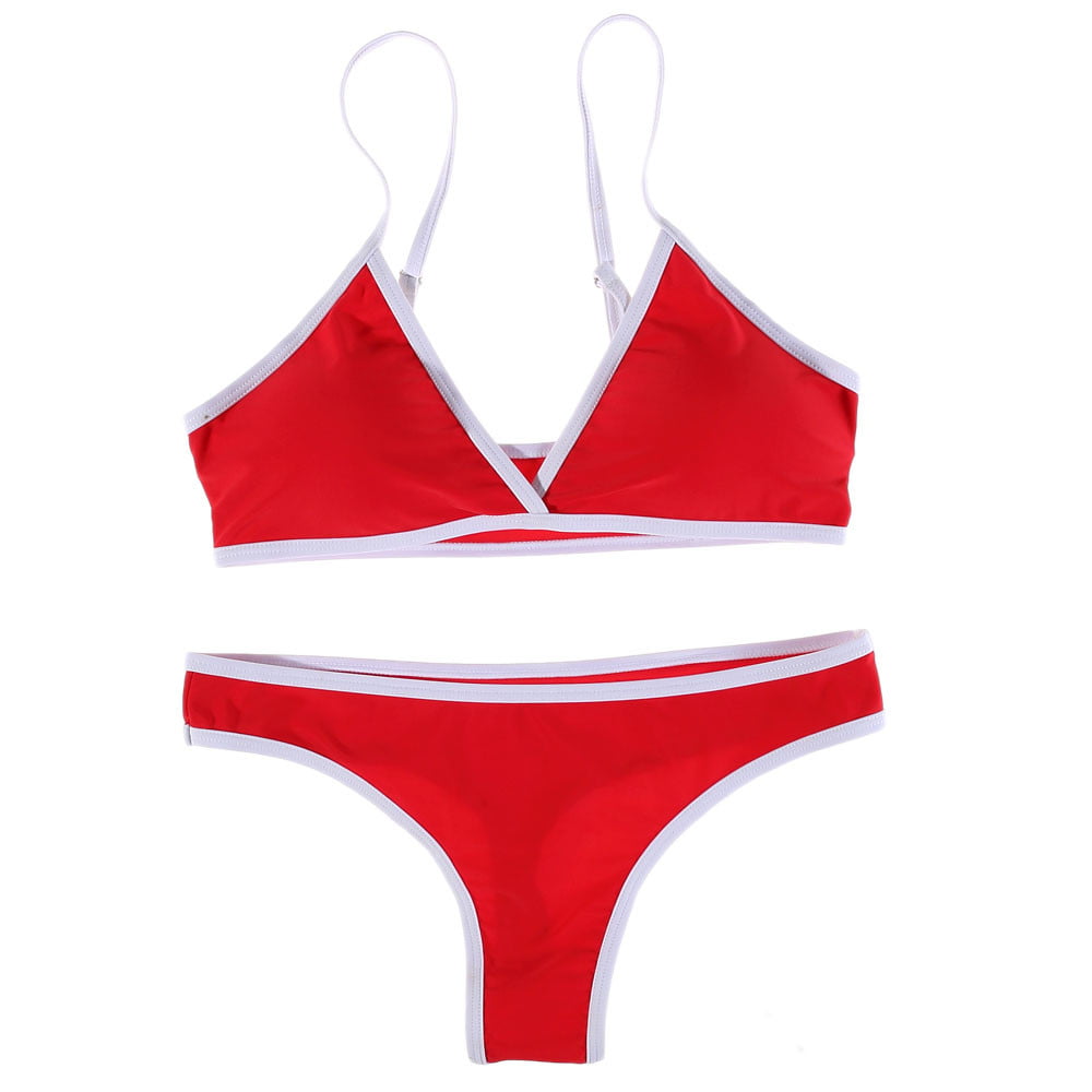 Women Braces Push Up Bra Two Piece Bikini Tankini Swimwear Swimsuit Bathing Suit