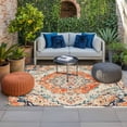 thumbnail image 2 of Orange Beige Boho Outdoor Rug for Patio/Deck/Porch, Non-Slip Large Area Rug 5 x 7 Ft, Vintage Ethnic Abstract Art Floral Indoor Outdoor Rugs Washable Area Rugs, Reversible Camping Rug Carpet Runner, 2 of 8