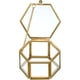 thumbnail image 1 of Joyero de metal y cristal, joyero hexagonal, joyero para mujer, boda, compromiso, día de San Valentín (dorado, pequeño), 1 of 7