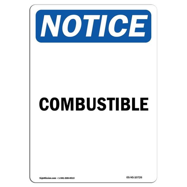 SignMission OS-NS-A-1014-V-10726 10 x 14 Po Panneau de Signalisation - Combustible