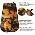 thumbnail image 4 of 35" x7" Double Oven Mitt Heat Resistant Oven Gloves Withstands Up to 200°C for Kitchen Baking & BBQ Black Bat Cat, 4 of 6