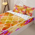 thumbnail image 2 of Manfei Ink Mermaid Scale Zipper Twin Comforter Sets with Fitted Sheet and 2 Pillowcases, Dreamy Sealife Zipper Bedding Set, Orange Gold, Polkadot Reversible, 4 Pieces, 2 of 7