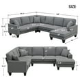 thumbnail image 2 of Harper & Bright Designs Convertible Modular Sectional Sofa with Chaise and Recliner, U Shaped Couch 7 Seat Fabric Sleeper Sofa for Living Room, Dark gray, 2 of 16