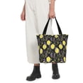 thumbnail image 3 of Vsdgher Lavender Flowers print Reusable Shopping Grocery Bags for Women Shopping with Pouch Foldable Pouch Lightweight Polyester Fabric, 3 of 6