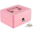 thumbnail image 1 of Cash Box With Money Tray,small Safe Lock Box With Key,cash Drawer,5.91"x 4.72"x 3.15" Pink Small, 1 of 5