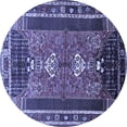 thumbnail image 1 of Ahgly Company Indoor Round Persian Blue Traditional Area Rugs, 5' Round, 1 of 4