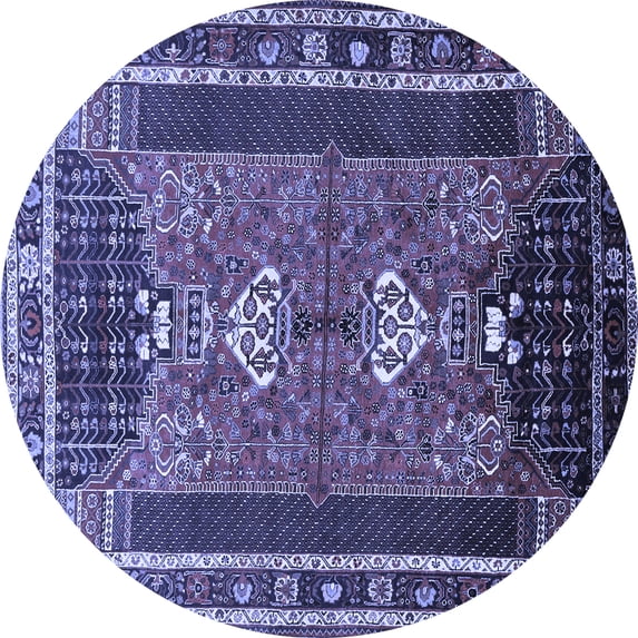 Ahgly Company Indoor Round Persian Blue Traditional Area Rugs, 5' Round