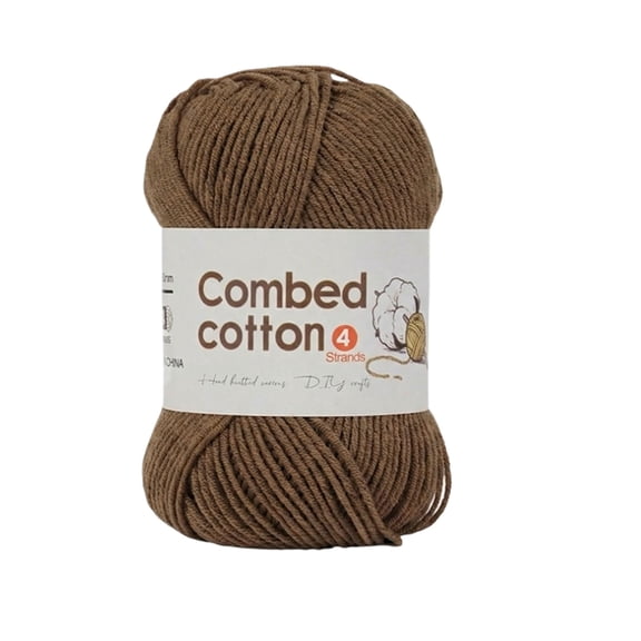 dgysar Milk Cotton Yarn [Handicraft] 5-Ply Crochet Knitting Thread Combed Cotton Soft Breathable for Amigurumi DIY Craft 1.76oz Coffee 1.76oz