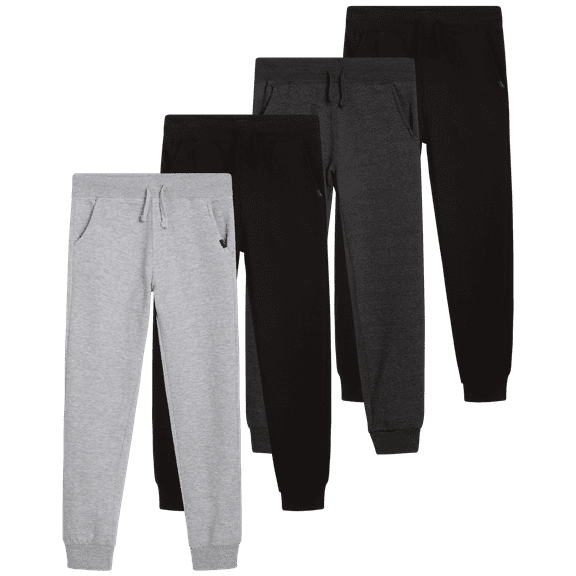 Lee Boys' Sweatpants - 4 Pack Basic Cozy Active Fleece Jogger Pants with Pockets (4-20)