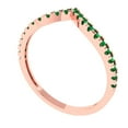 thumbnail image 2 of 0.1725 ctw Wedding Band for Women - 14K Rose Gold Simulated Emerald Stackable Eternity Ring, 2 of 6