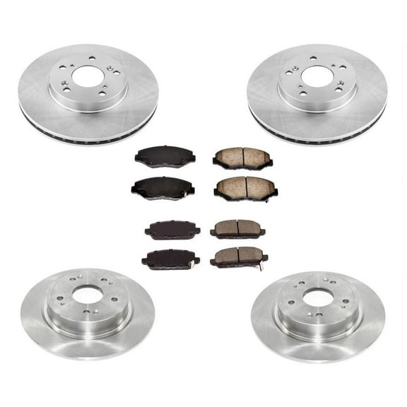 Front Rear Coated Disc Rotors Ceramic Brake Pads for Honda CRZ CR-Z 6pc Kit 2016