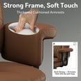 thumbnail image 5 of HomeZeer Big and Tall Executive Office Chair 400LBS, 160°Reclining with Retractable Footrest, PU Leather Desk Chair with Padded Arms, Adjustable Height with Quiet Roller Wheels, Brown, 5 of 11