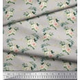 thumbnail image 3 of Soimoi Gray polyester Crepe Fabric Ranunculus & Roses Floral Fabric Prints By Yard 42 Inch Wide, 3 of 3